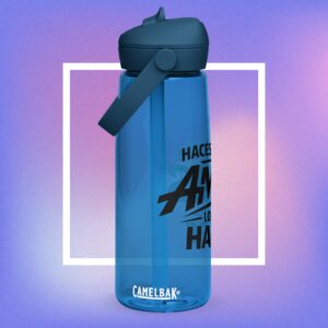 Botella de agua con tapa y pajita abatible